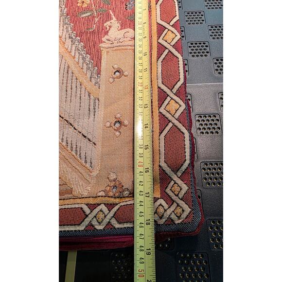 Goblys Old World Decorative Pillow Case Made In France Lady w The Organ Tapestry - Picture 7 of 7